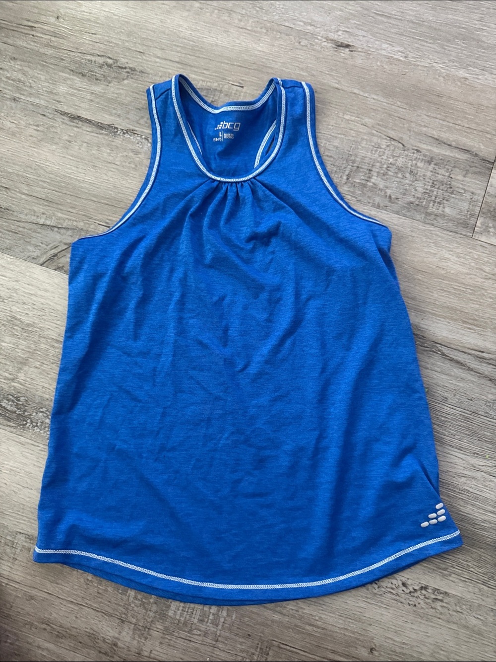 bcg Blue Athletic Tank with White Trim